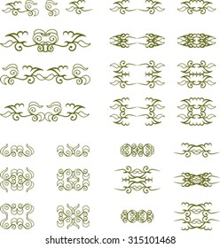Set of floral vintage elements