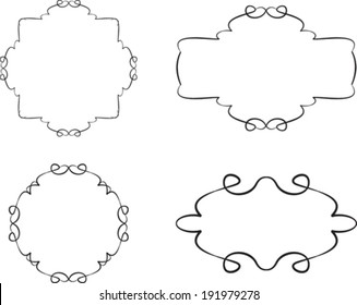 set of floral vintage frames