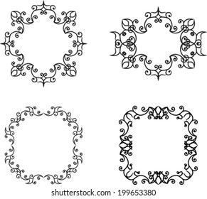 Set of floral vintage frames
