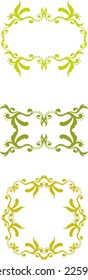 Set of floral vintage frames
