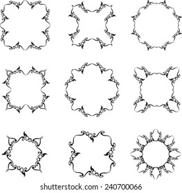 Set of floral vintage frames