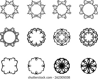 Set of floral vintage frames