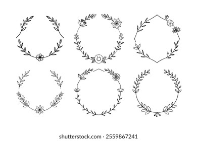 Set of Floral Watercolor Logo Elements – Elegant and Versatile Designs
