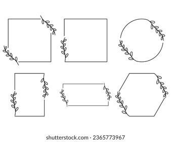 Set Floral Wreath with leaves and berries, laurel wreath design elements, Hand drawn simple For wedding invitations, greeting cards, floral isolated on white background.