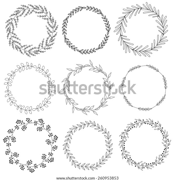 Set Floral Wreaths Template Wedding Mothers Stock Vector (Royalty Free ...