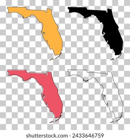 Mapa de Florida, Estados Unidos de América. Ilustración vectorial de icono de concepto plano .