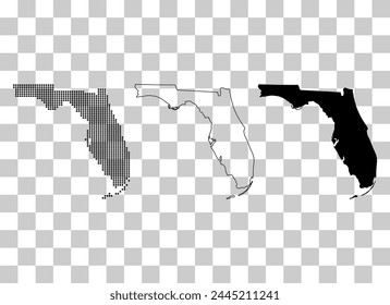 Set of Florida map, united states of america. Flat concept icon vector illustration .