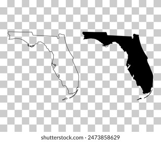 Set of Florida map, united states of america. Flat concept icon vector illustration .