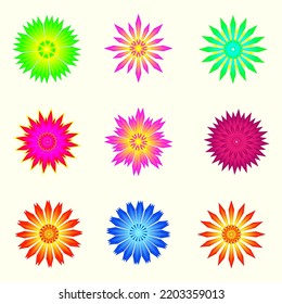 Set of florist elegant icon element art graphic design decoration abstract background backdrop pattern vector illustration