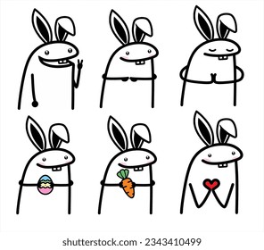 A set of flork Easter meme internet web vector