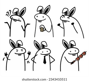 A set of flork Easter meme internet web vector