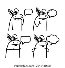 A set of flork Easter meme internet web vector