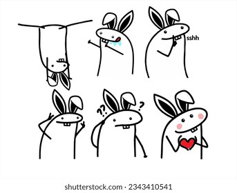 A set of flork Easter meme internet web vector