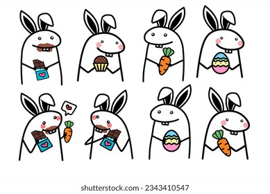 A set of flork Easter meme internet web vector