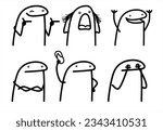 A set of flork meme internet web vector
