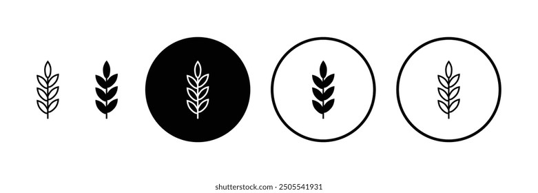 Set of Flour oat icon collection. Malt plant icon symbol. Vector Illustration.