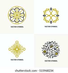 Set of flourish logo design templates.
