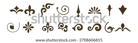 Set of flourish vector icons illustration