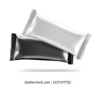 Set of flow packages isolated on white background. Vector illustration ready for your design. Can be used for food, medical, cosmetic and hygiene. EPS 10.