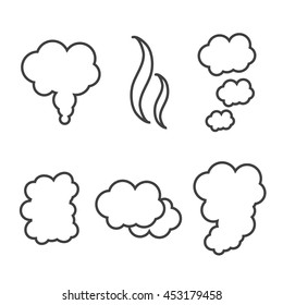 Set of flow smoke abstraction icons isolated eps10