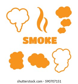 Set of flow smoke abstraction icons isolated. Smoke vector