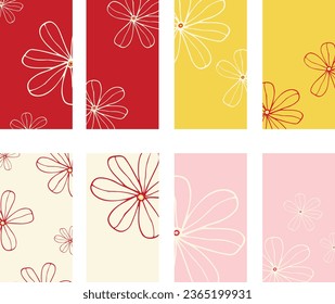 Set of flower abstract vector backgrounds. Perfect for page stories, wallpaper.