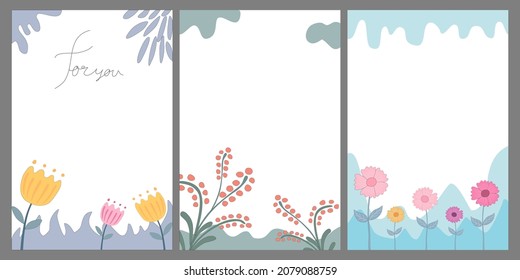 set of flower backgrounds Design with a variety of doodle styles for cover pages, web templates, digital prints, cards, weddings, postcards and more.
