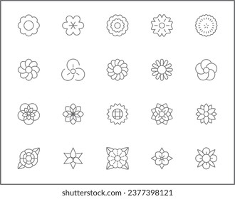 Set of flower and Botanical Icons line style. Included the icons as floral, nature, bouquets, flowers, bloom And Other Elements. customize color, easy resize.