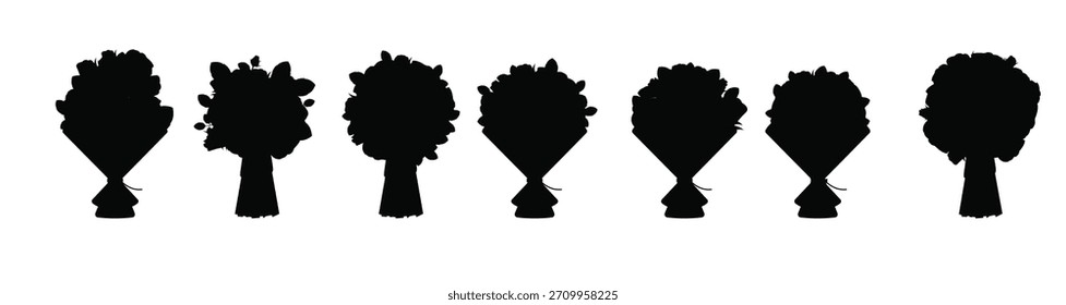 conjunto de flor bouquet vetor ilustração