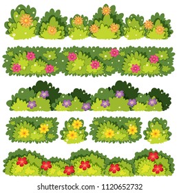 A Set of Flower Bush illustration