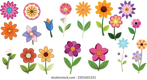 set of flower ,different color of flower collection