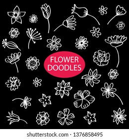 Set of flower doodles