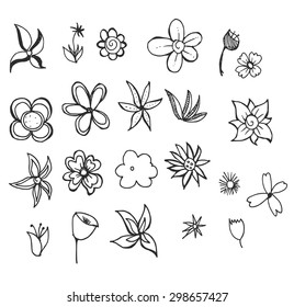 Set of flower doodles