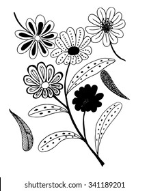 Set of flower doodles flower
