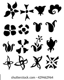 Set of flower doodles