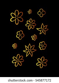Set of flower doodles. sketchy style