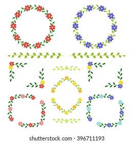 Set of flower frame, vector eps10 illustration