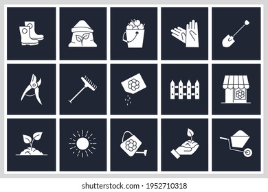 Set of Flower and Gardening icon. Gardening pack symbol template for graphic and web design collection logo vector illustration