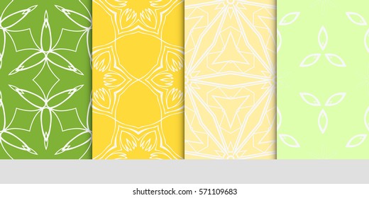 set of flower, GEOMETRIC seamless pattern. Arabesque. vector illustration. for design, invitation wedding, valentine's, background, wallpaper, interior