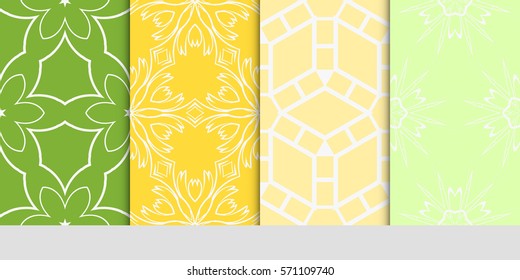 set of flower, GEOMETRIC seamless pattern. Arabesque. vector illustration. for design, invitation wedding, valentine's, background, wallpaper, interior
