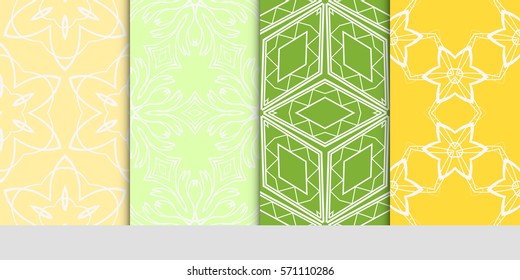 set of flower, GEOMETRIC seamless pattern. Arabesque. vector illustration. for design, invitation wedding, valentine's, background, wallpaper, interior