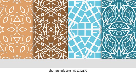set of flower, GEOMETRIC seamless pattern. Arabesque. vector illustration. for design, invitation wedding, valentine's, background, wallpaper, interior