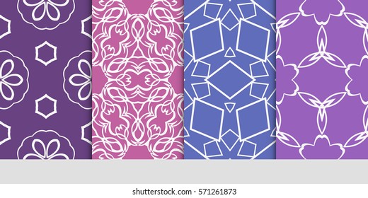 set of flower, GEOMETRIC seamless pattern. Arabesque. vector illustration. for design, invitation wedding, valentine's, background, wallpaper, interior