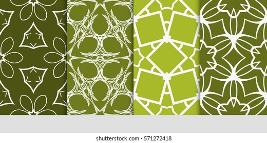 set of flower, GEOMETRIC seamless pattern. Arabesque. vector illustration. for design, invitation wedding, valentine's, background, wallpaper, interior
