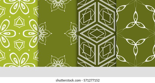 set of flower, GEOMETRIC seamless pattern. Arabesque. vector illustration. for design, invitation wedding, valentine's, background, wallpaper, interior