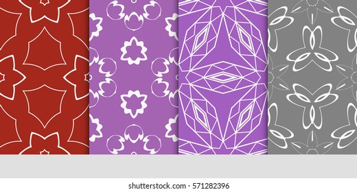 set of flower, GEOMETRIC seamless pattern. Arabesque. vector illustration. for design, invitation wedding, valentine's, background, wallpaper, interior