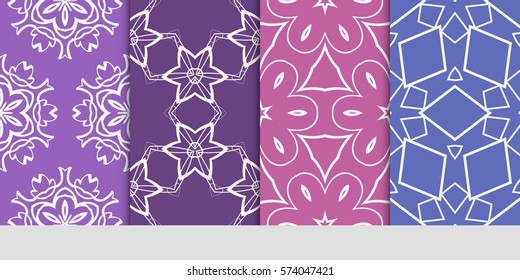 set of flower, geometric seamless pattern. Arabesque. vector illustration. for design, invitation wedding, valentine's, background, wallpaper, interior