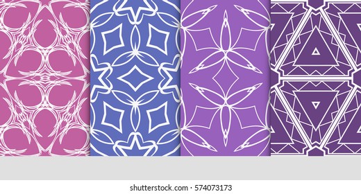 set of flower, geometric seamless pattern. Arabesque. vector illustration. for design, invitation wedding, valentine's, background, wallpaper, interior