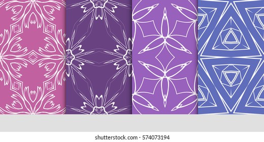 set of flower, geometric seamless pattern. Arabesque. vector illustration. for design, invitation wedding, valentine's, background, wallpaper, interior