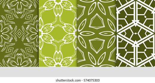 set of flower, geometric seamless pattern. Arabesque. vector illustration. for design, invitation wedding, valentine's, background, wallpaper, interior